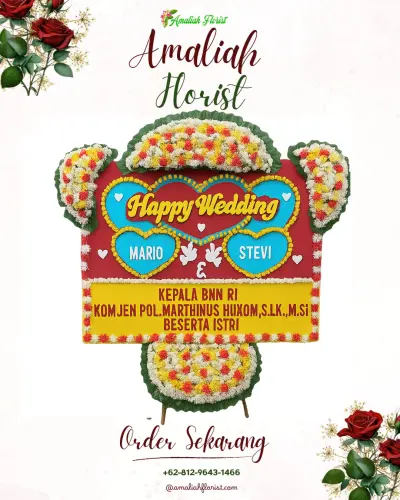 Karangan Papan Bunga Pernikahan di Kebasen